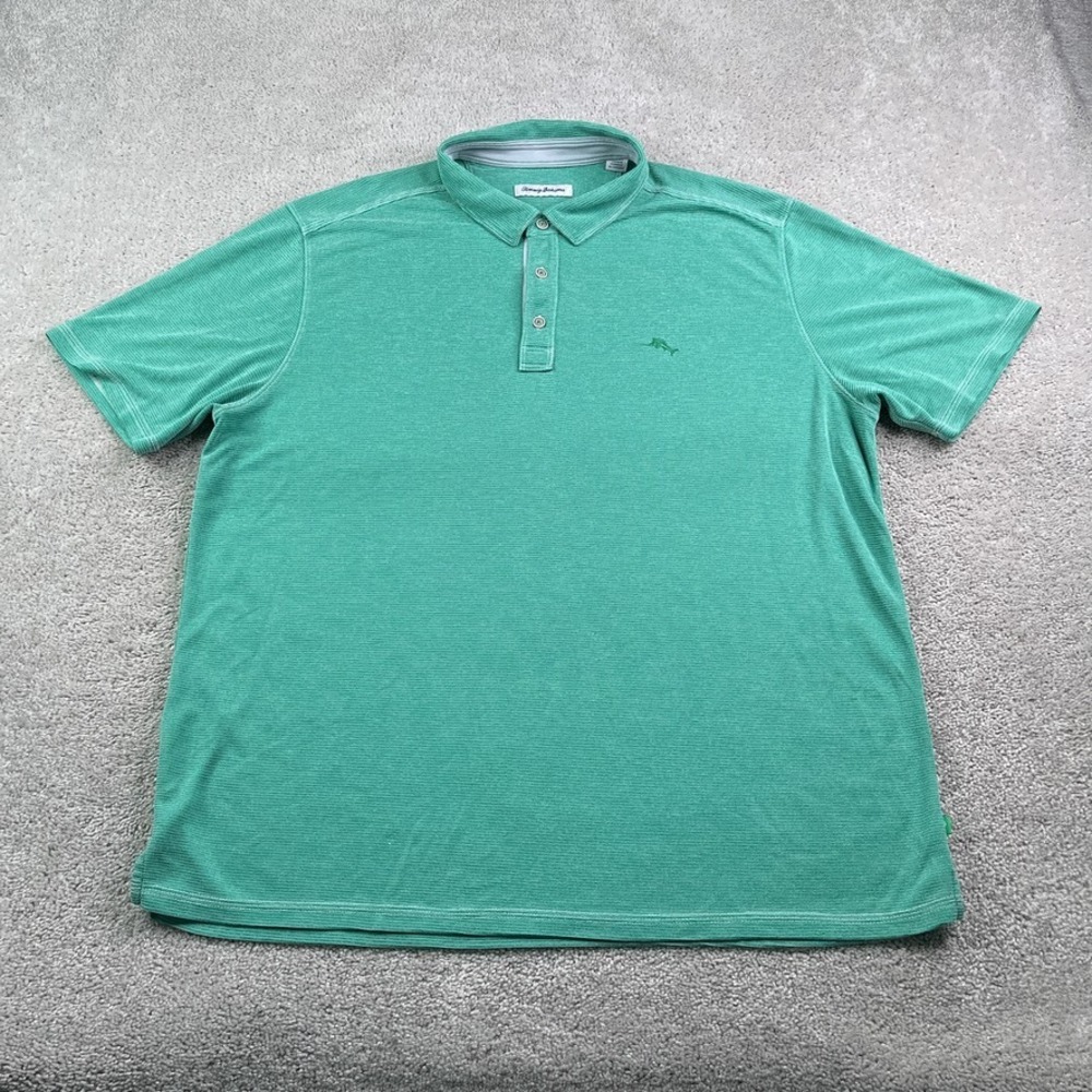 Tommy Bahama‎ Polo Shirt Mens 2XL XXL Green Paradiso Cove Modal Blend Coastal